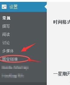 wordpress目录页文章链接category如何去掉？-seo教程,选择左侧的“固定连接”进入选项,wordpress目录页文章链接category如何去掉？,第5张
