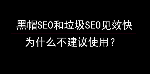 黑帽SEO和垃圾SEO见效快,为什么不建议使用？-seo教程