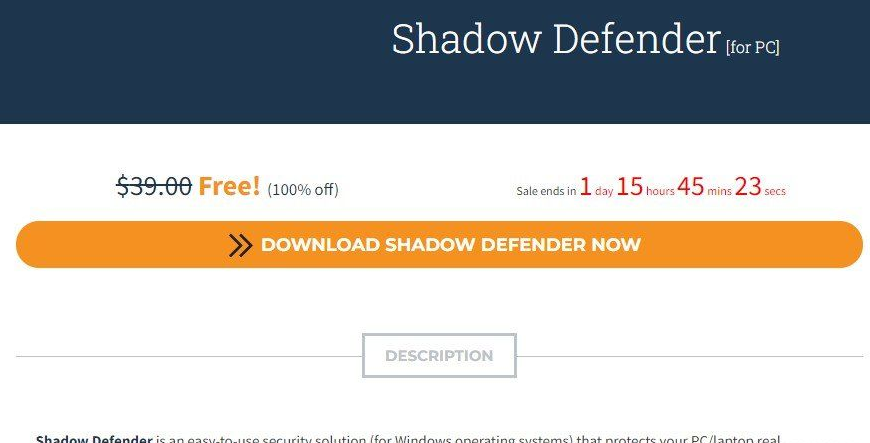 影子系统Shadow Defender1.5.0.726（正版限免）-小编推荐