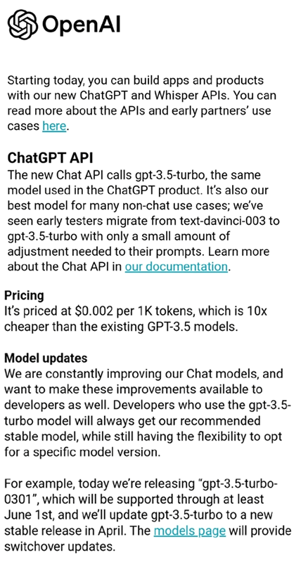 OpenAI开放ChatGPT API：2分钱700字-小编推荐