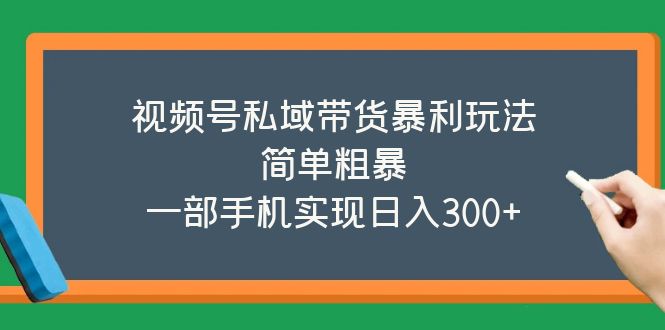 视频号私域带货暴利玩法，简单粗暴，一部手机实现日入300+-小编推荐