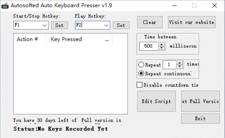自动键盘按压 Autosofted_Auto_Keyboard_Presser v1.9 -小编推荐