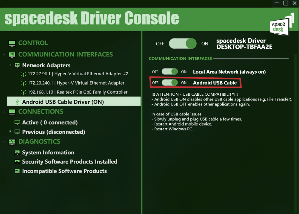 Spacedesk v1.0.67 让你的平板成为电脑扩展屏-小编推荐