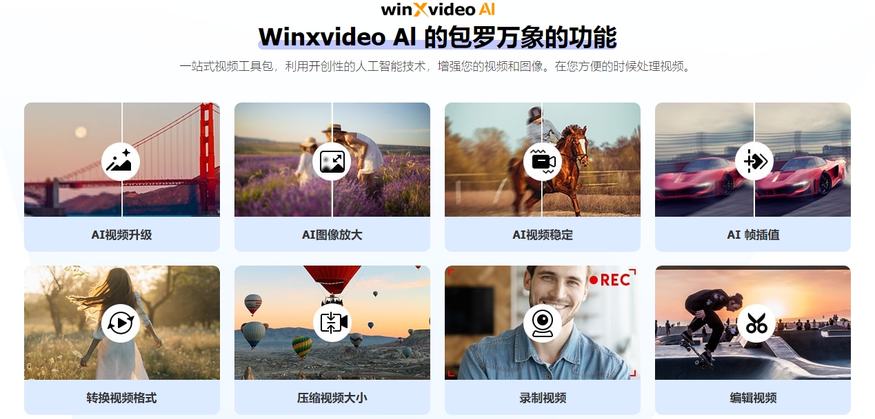 图像/视频画质提升工具WinXvideo AI 2.0 【6 个月完整许可证赠品】-小编推荐