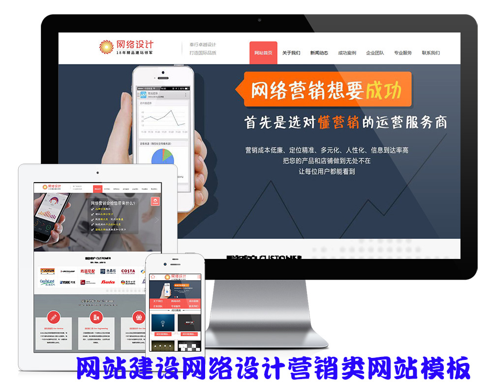 网站建设网络设计营销类网站模板-小编推荐
