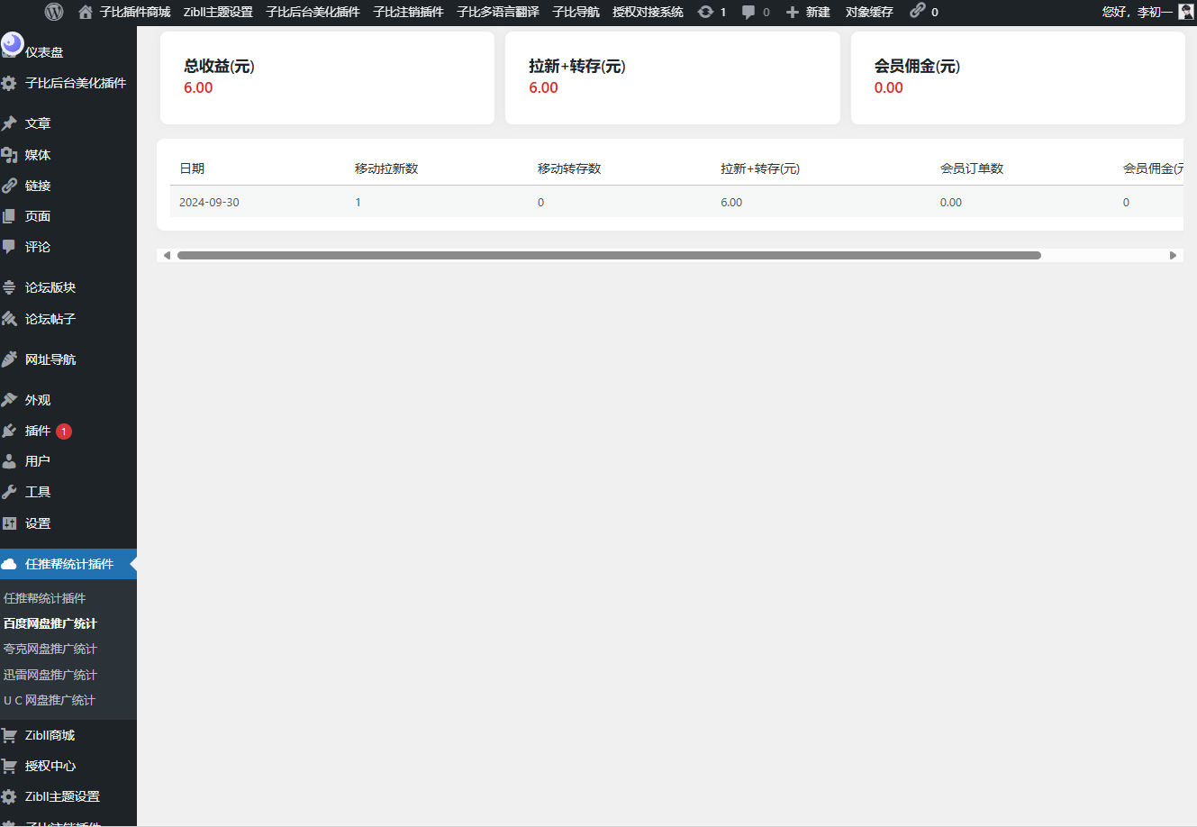WordPress任推帮网盘拉新数据统计插件-小编推荐